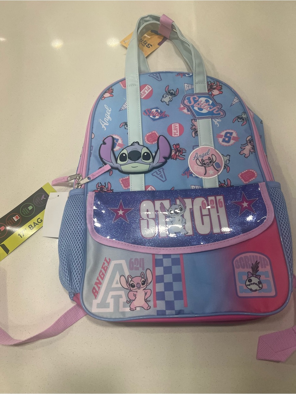 Disney Lilo & Stitch Kids Backpack - Light Blue & Pink